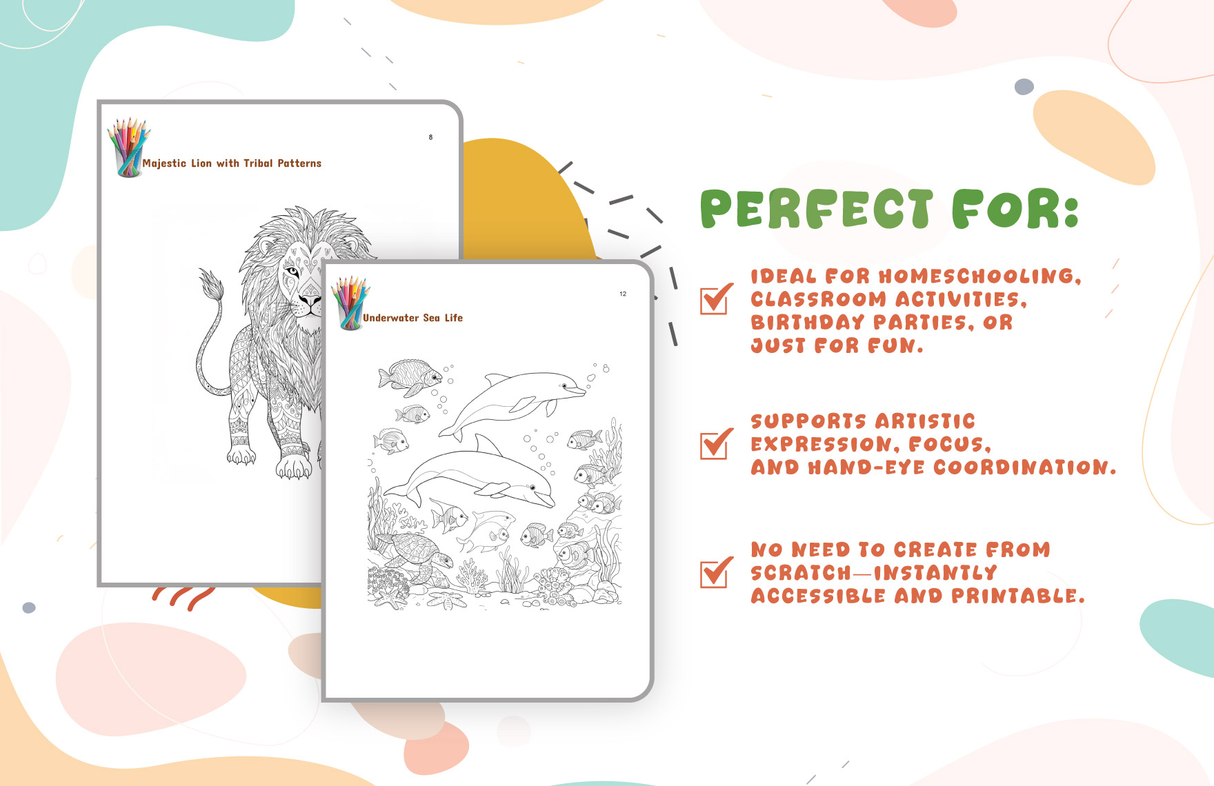 Book Cover Coloring Book Template