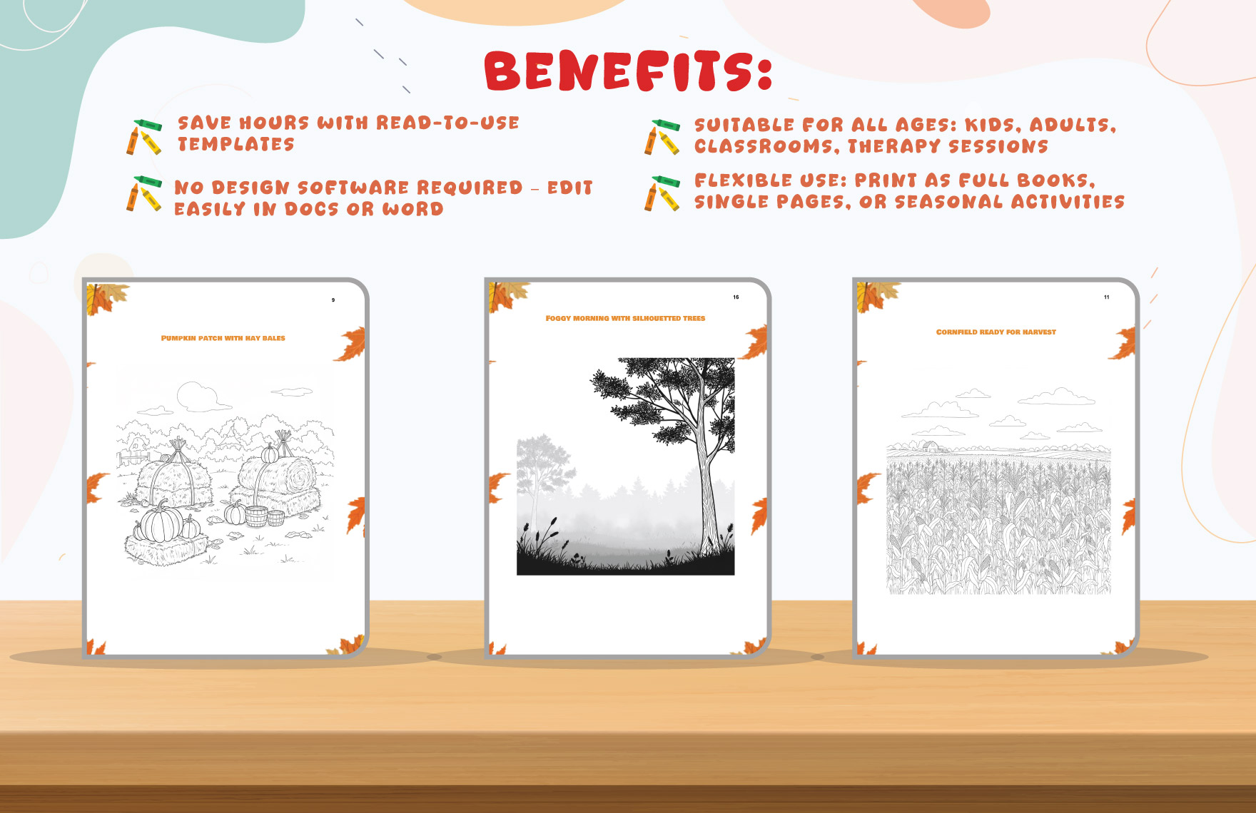 Autumn Coloring Book Template