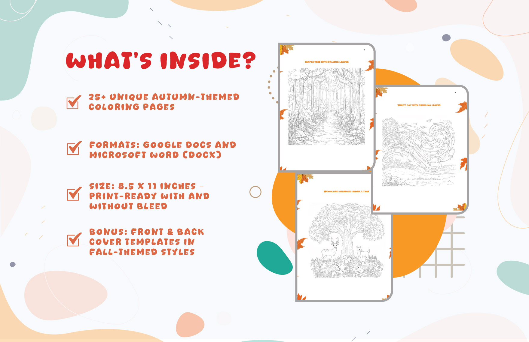 Autumn Coloring Book Template