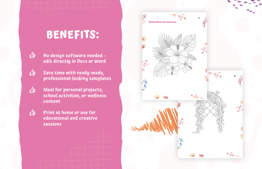 Floral Coloring Book Template