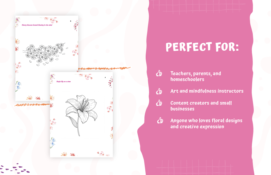 Floral Coloring Book Template