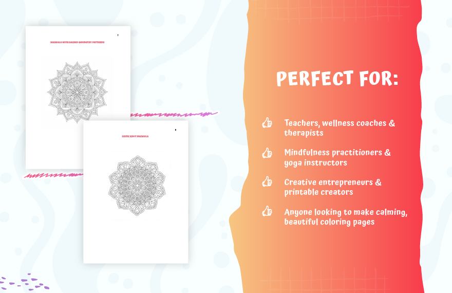 Mandalas Coloring Book Template