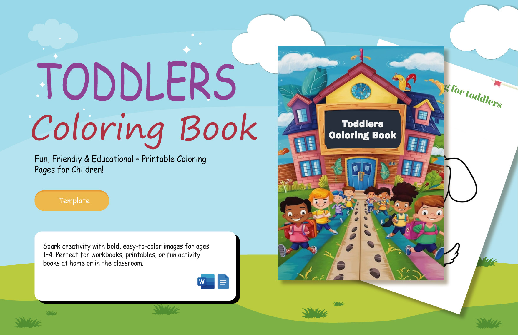 Toddlers Coloring Book Template in Word, Google Docs to Download