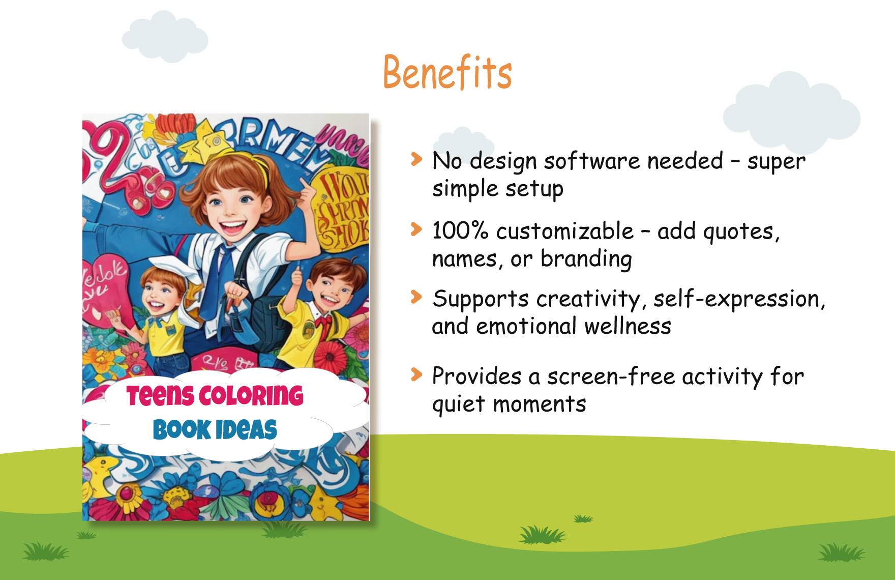 Teens Coloring Book Template