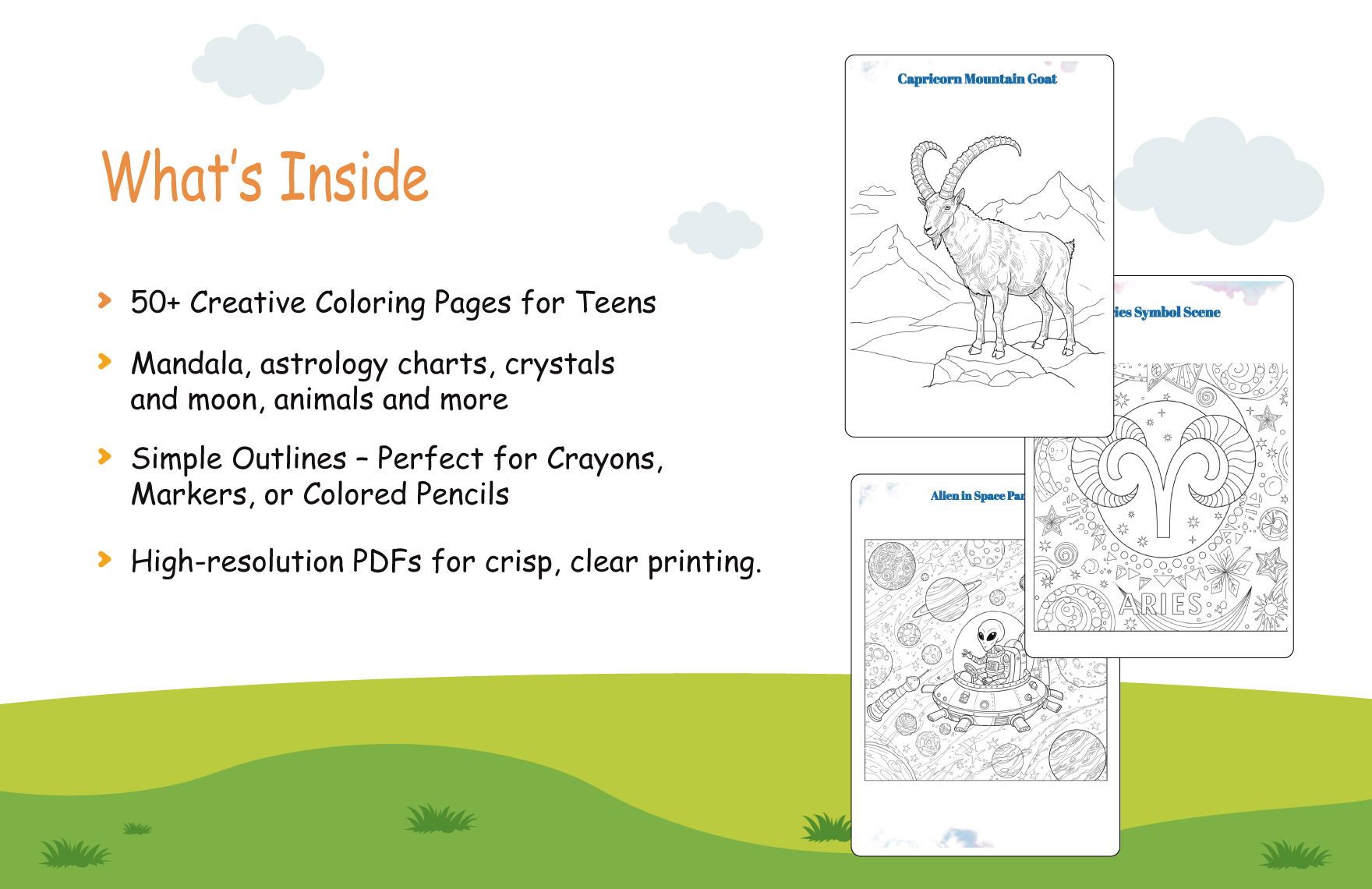 Teens Coloring Book Template