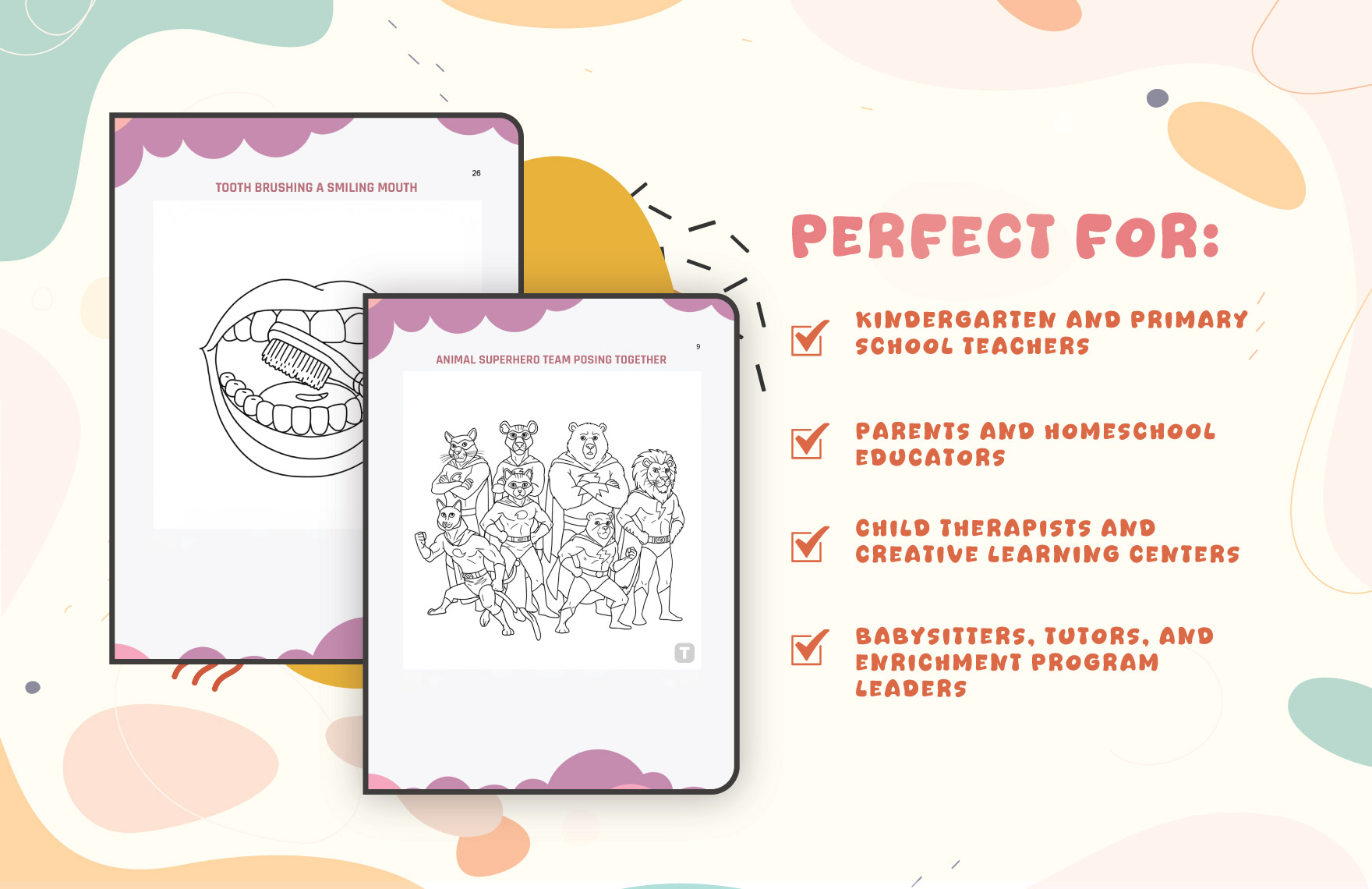 Cartoon Coloring Book Template