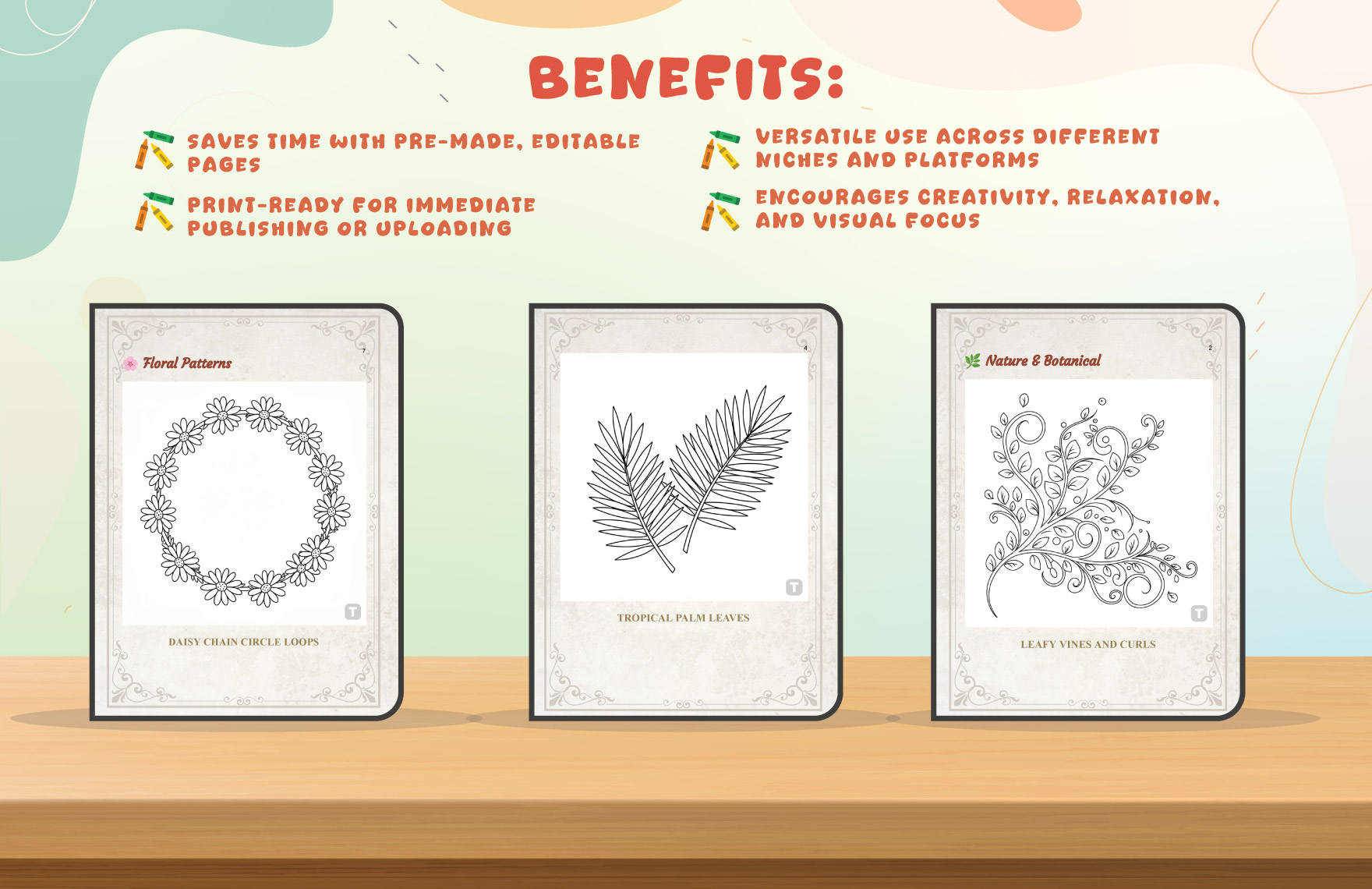Seamless Pattern Coloring Book Template