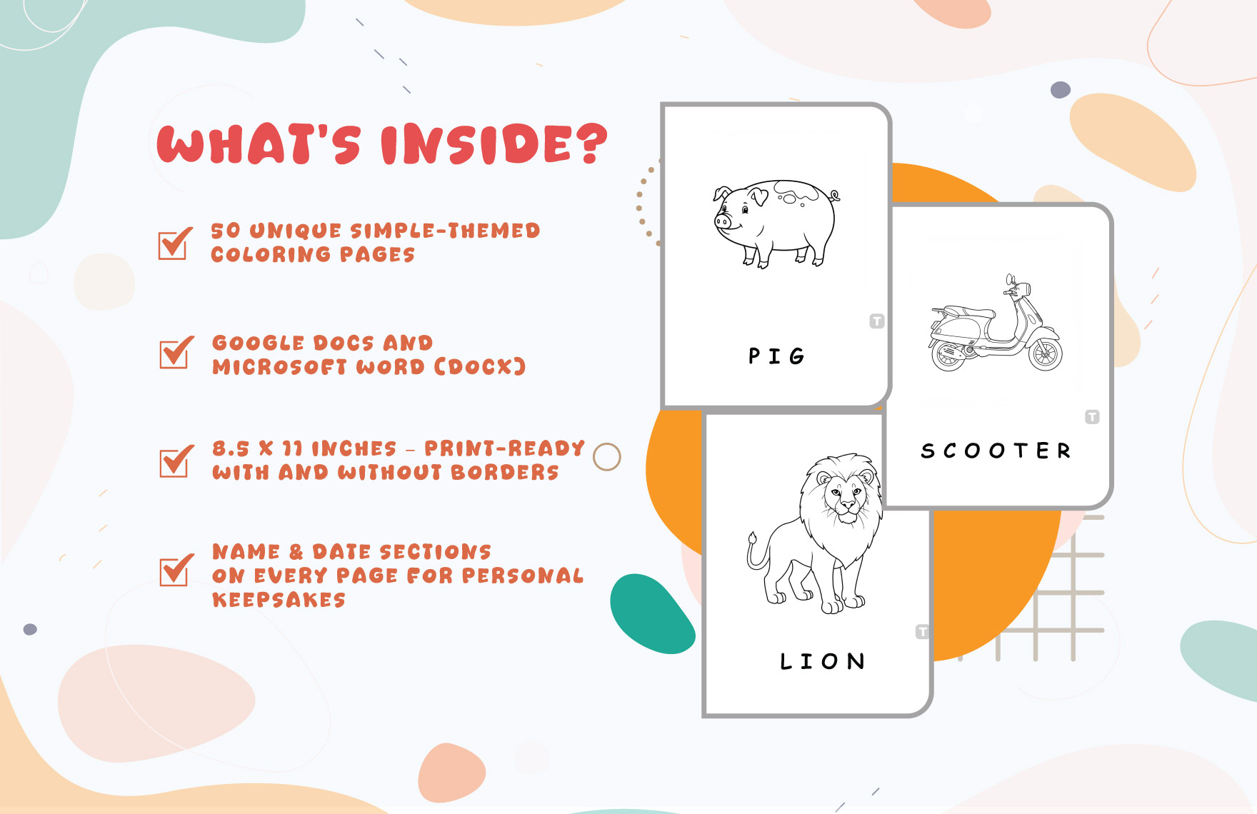 Simple Coloring Book Template