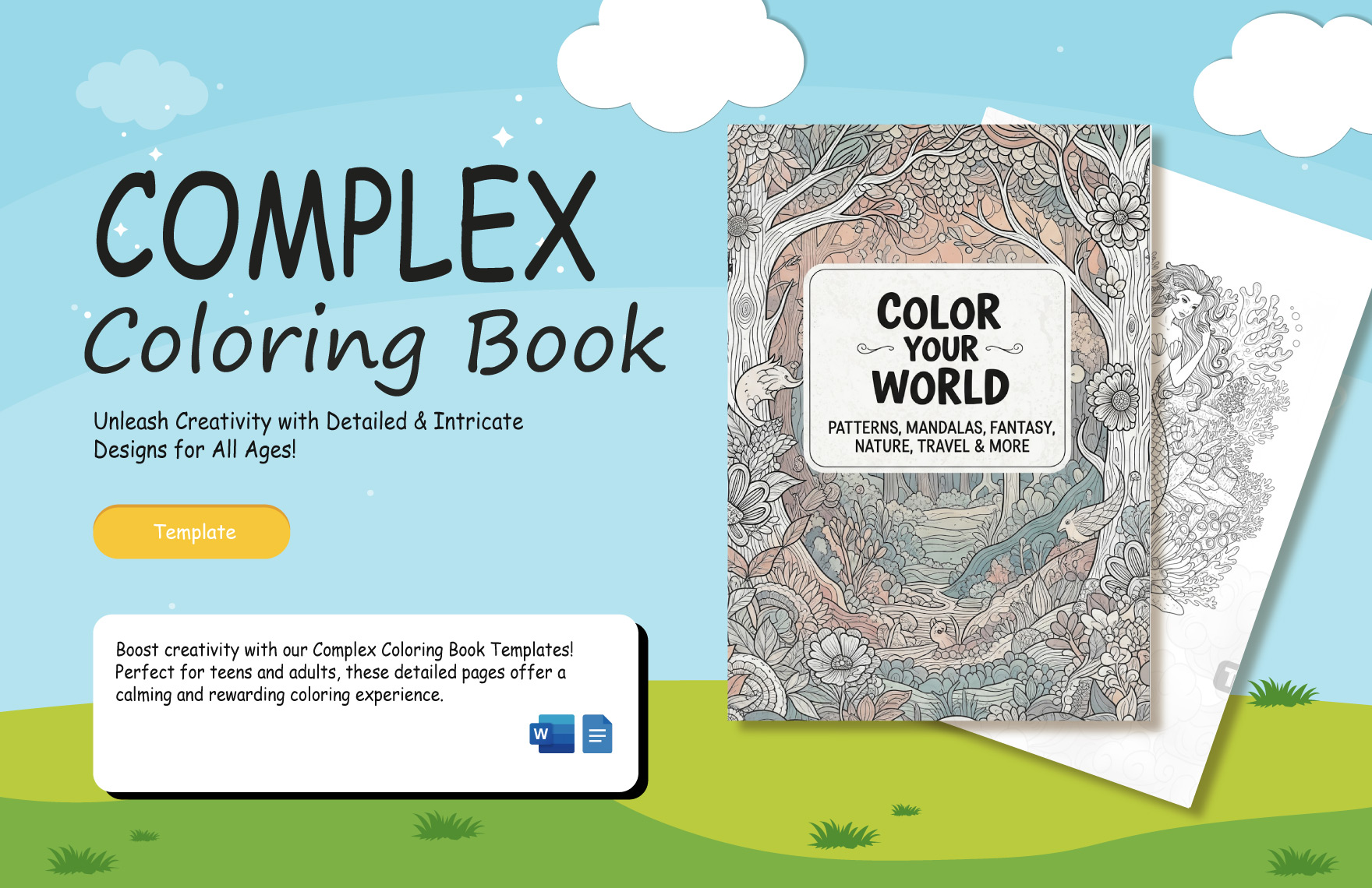 Complex Coloring Book Template