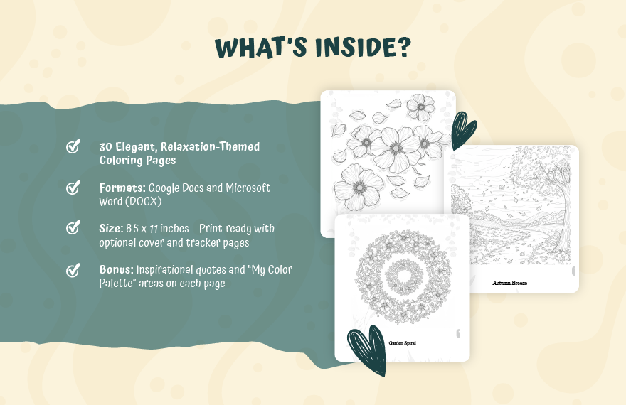 Relaxation Coloring Book Template