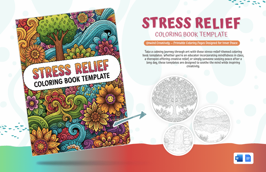 Stress Relief Coloring Book Template