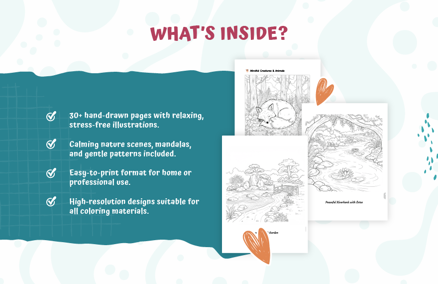Stress Relief Coloring Book Template