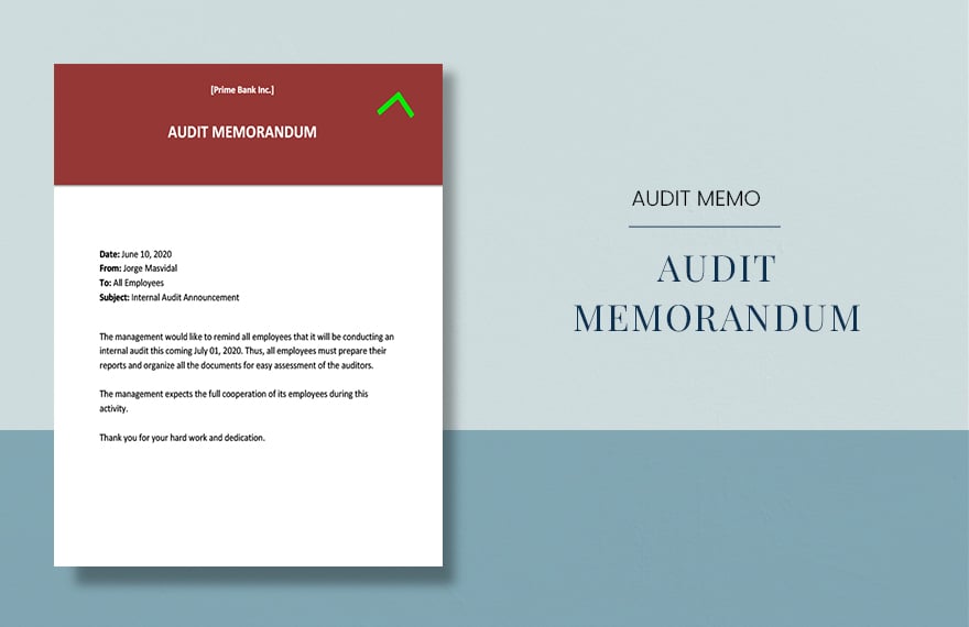 Audit Memo Sample Template in Word, Google Docs, PDF, Apple Pages