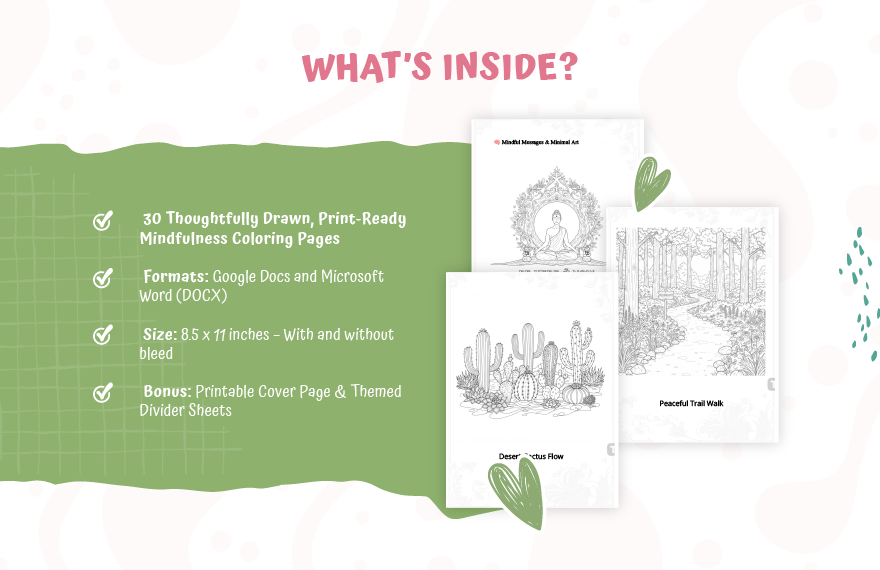 Mindfulness Coloring Book Template