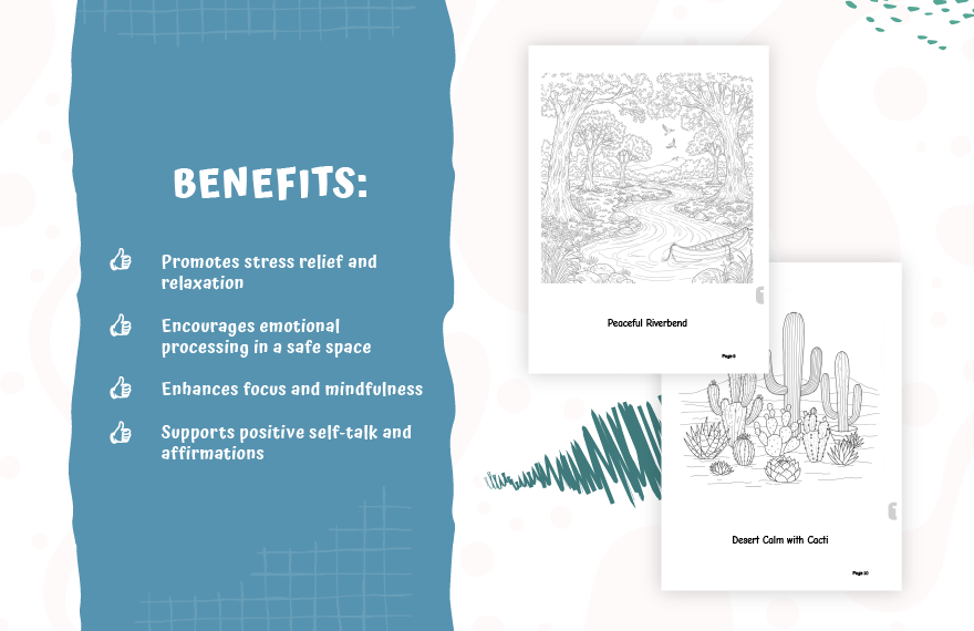 Therapeutic Coloring Book Template