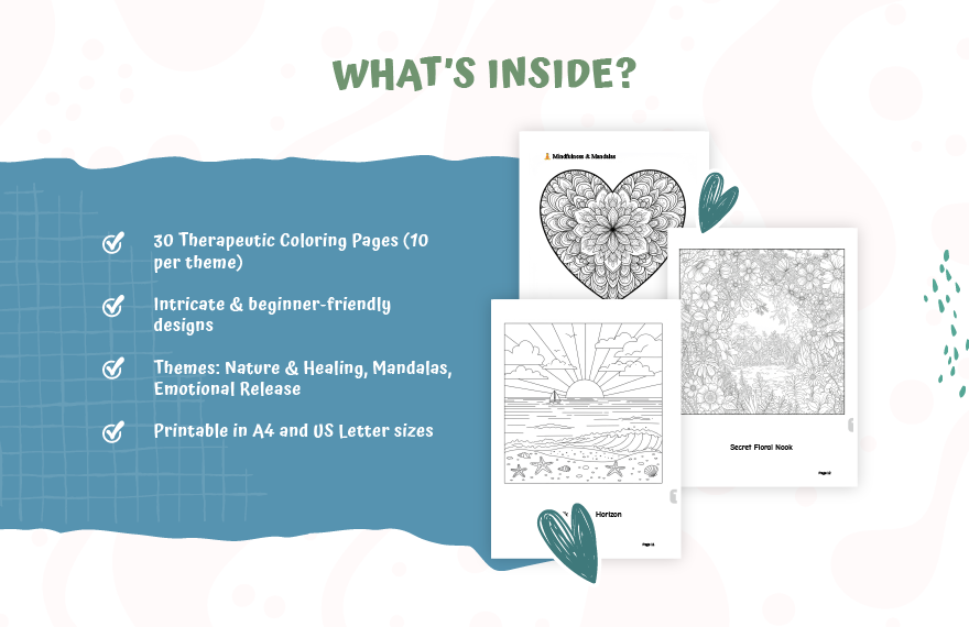 Therapeutic Coloring Book Template