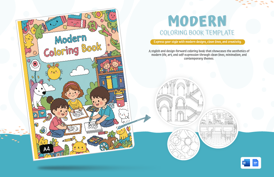 Modern Coloring Book Template