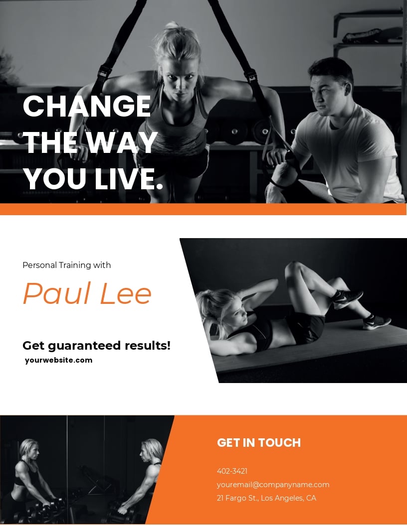 Personal Trainer Flyer Template Illustrator Word Apple Pages Psd Publisher Template Net