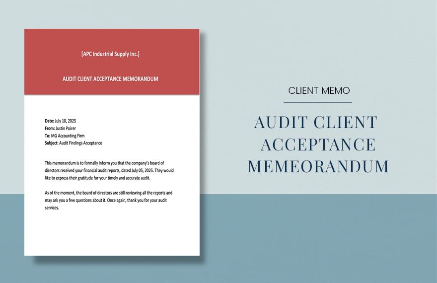 Audit Client Acceptance Memo Template