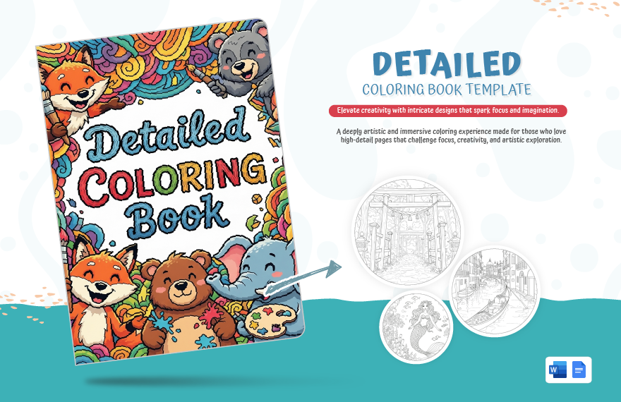 Detailed Coloring Book Template