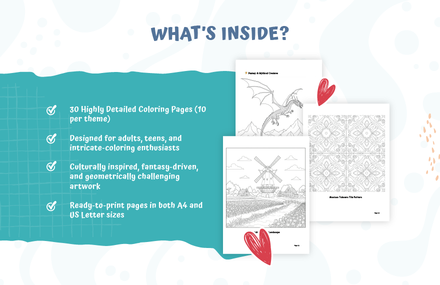 Detailed Coloring Book Template
