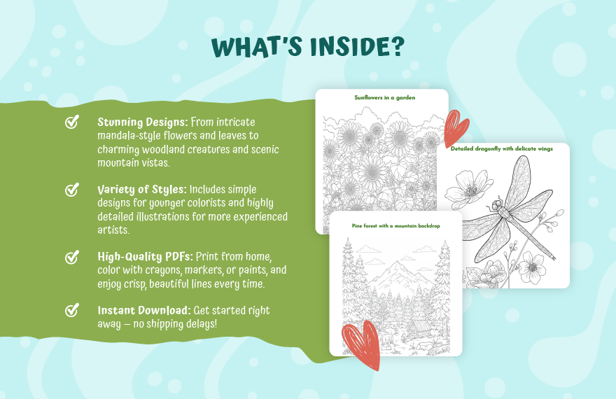 Nature Coloring Book Template