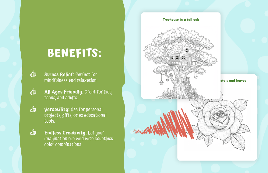 Nature Coloring Book Template