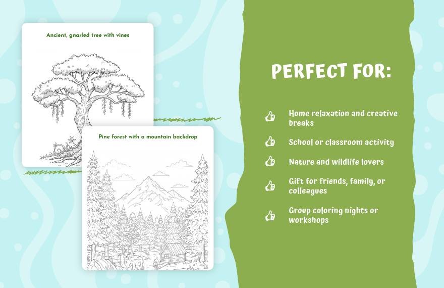 Nature Coloring Book Template