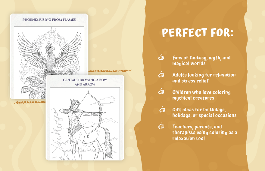 Fantasy Coloring Book Template