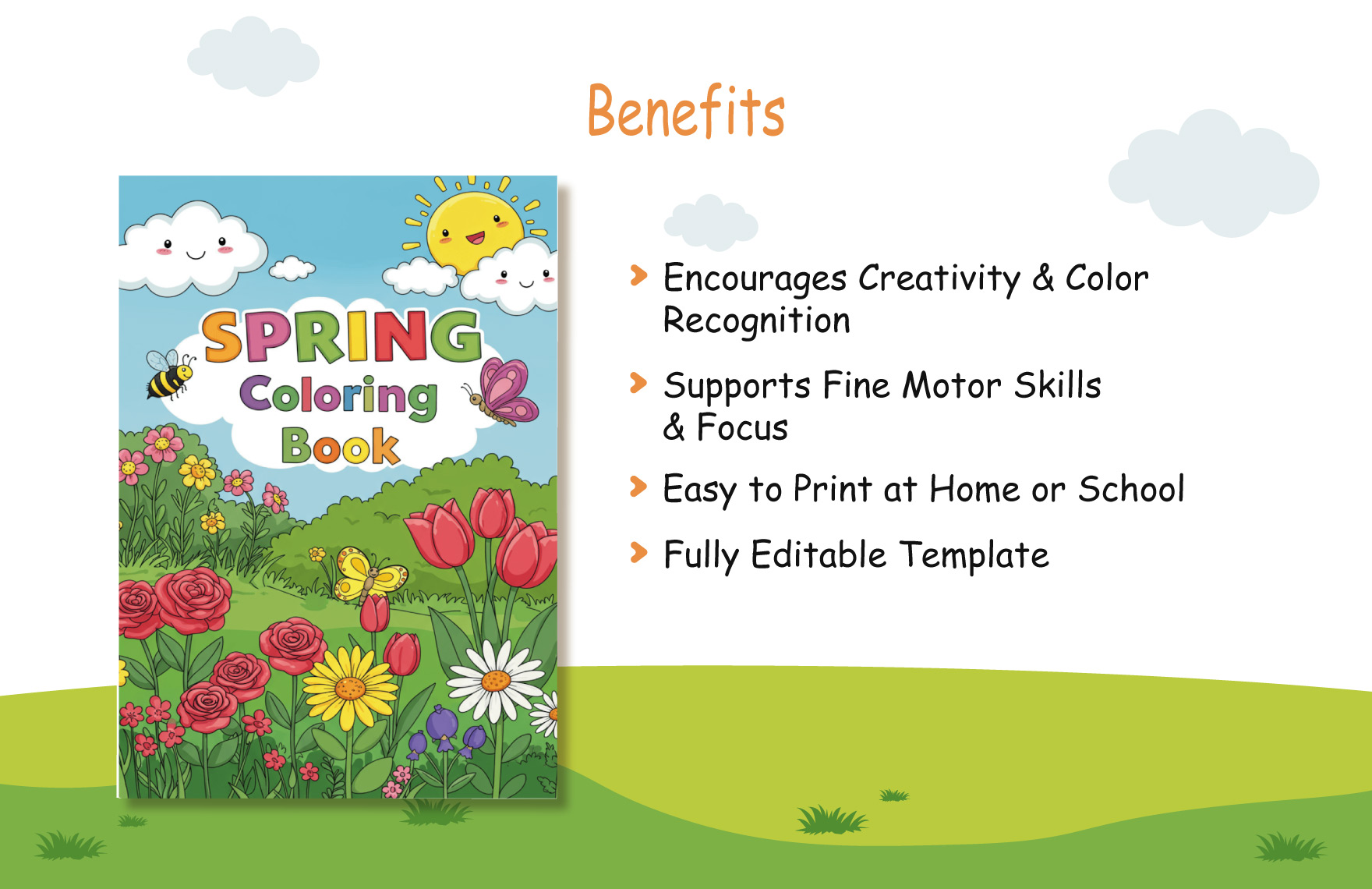 Spring Coloring Book Template