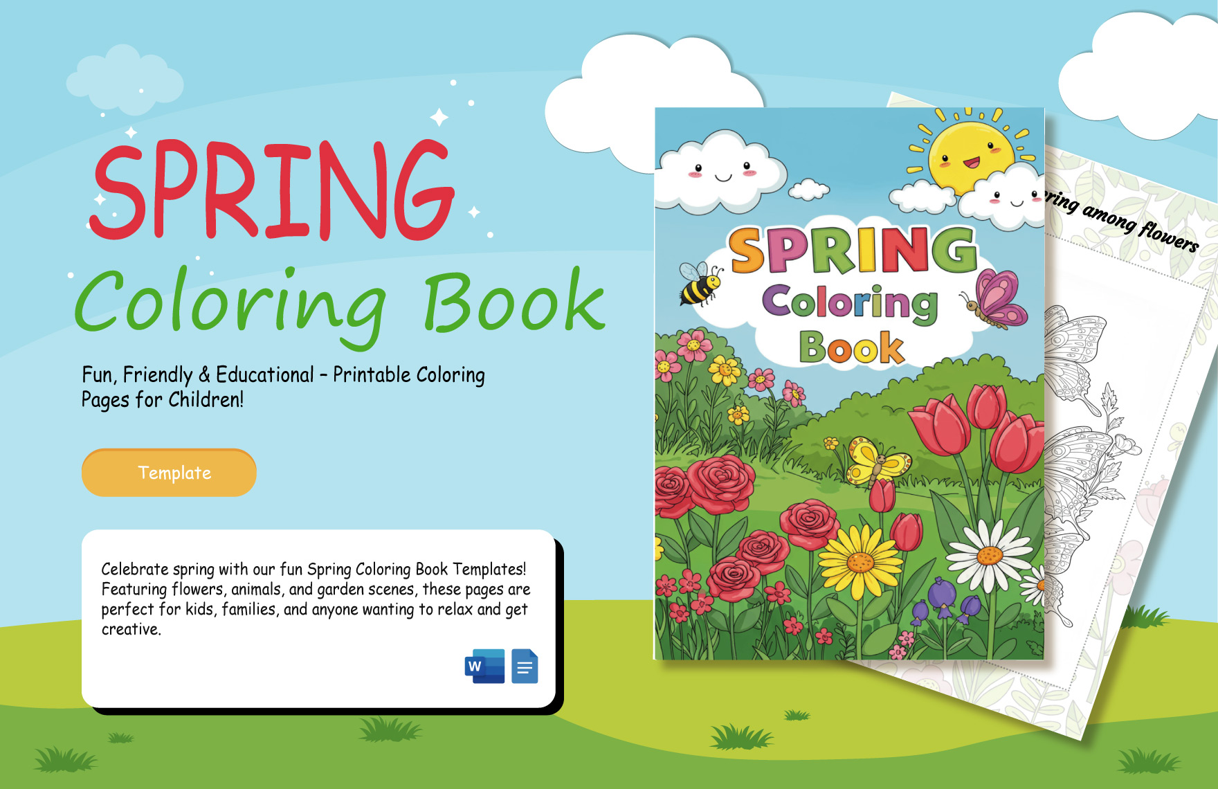 Spring Coloring Book Template
