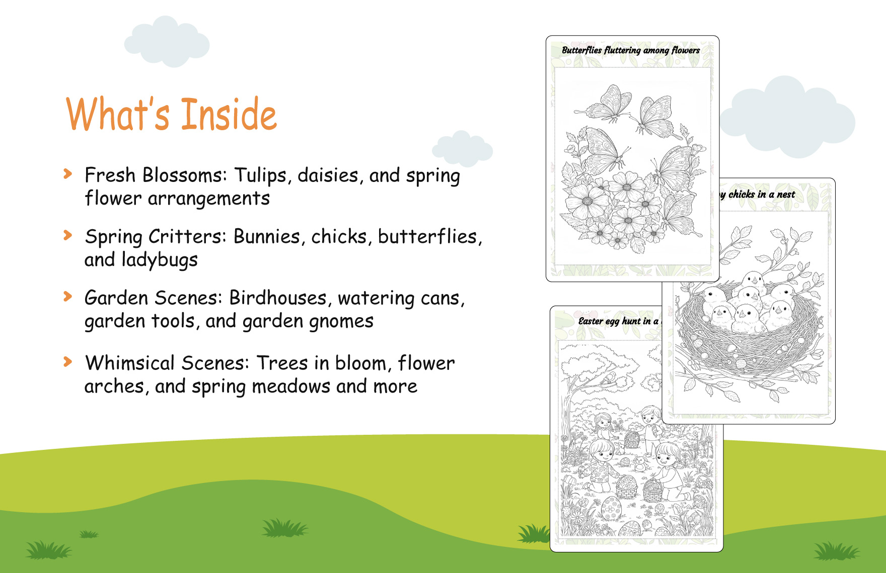 Spring Coloring Book Template