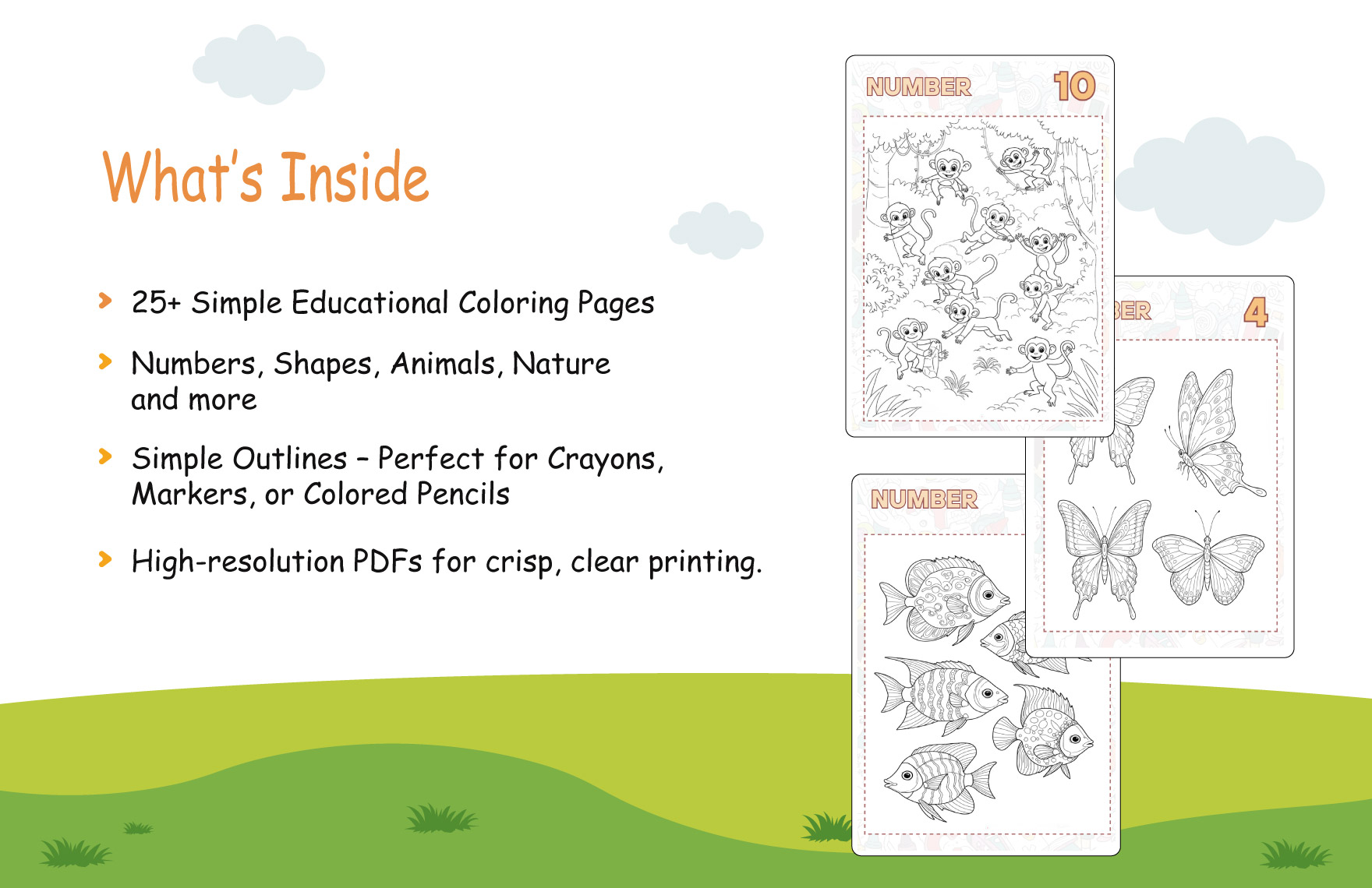 Educational Coloring Book Template