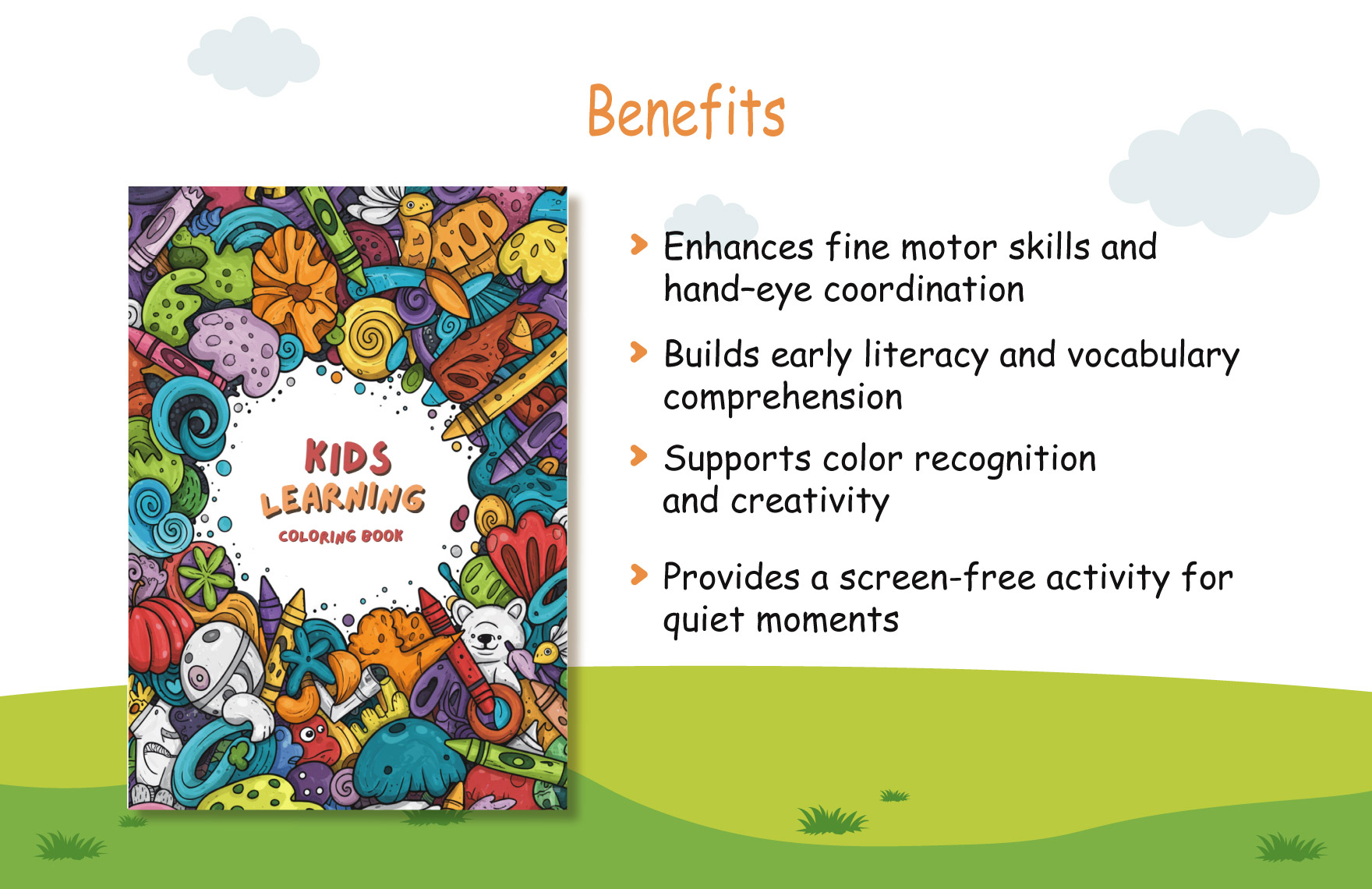 Kids Learning Coloring Book Template