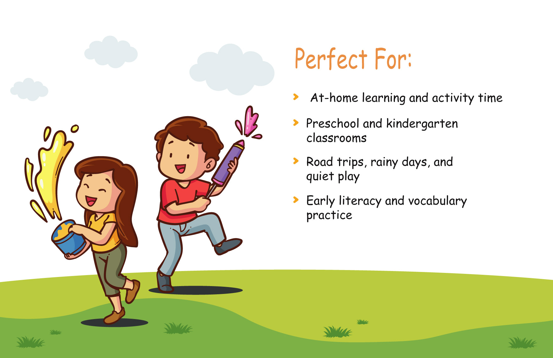 Kids Learning Coloring Book Template