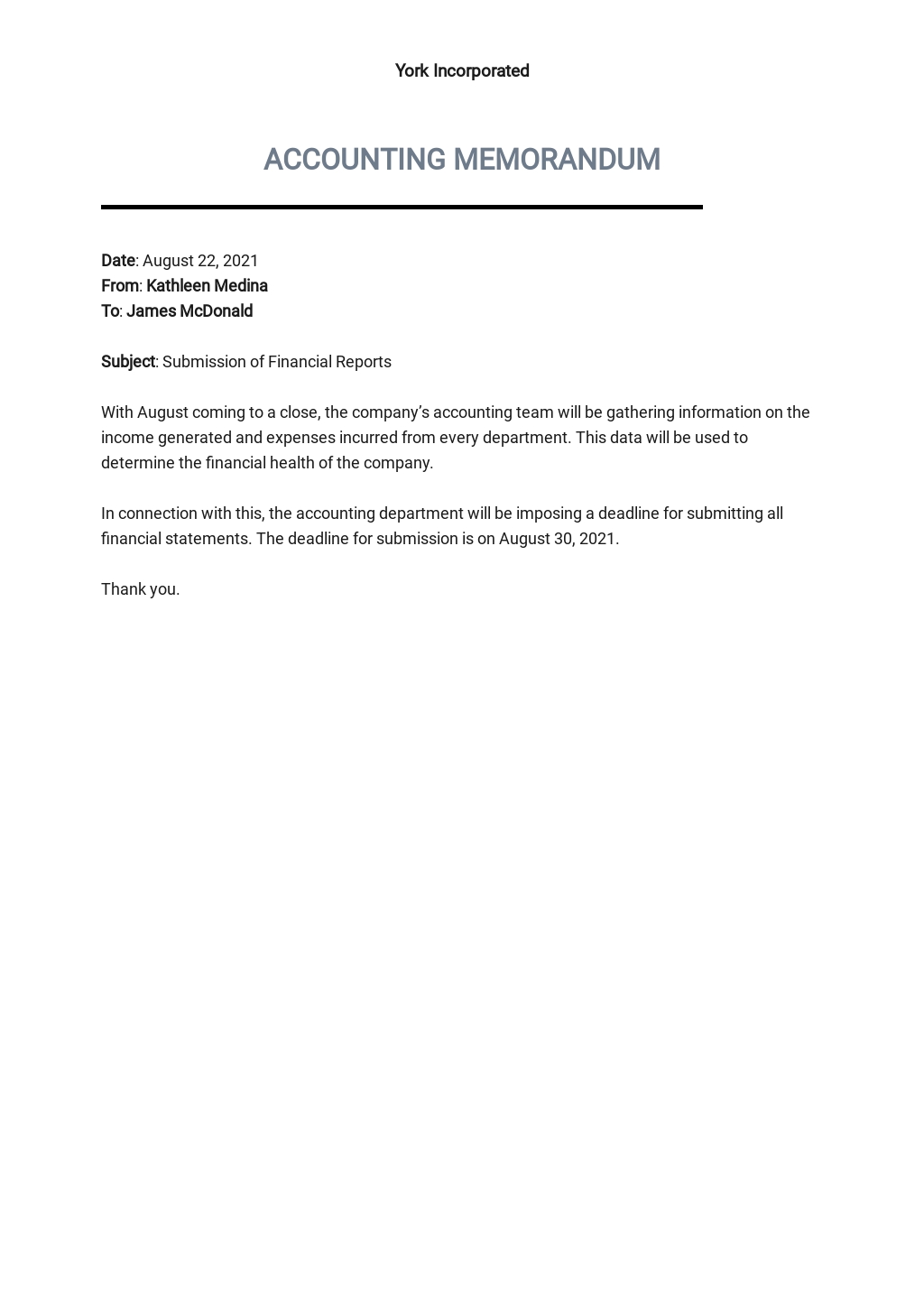5  FREE Accounting Memo Templates Edit Download Template net