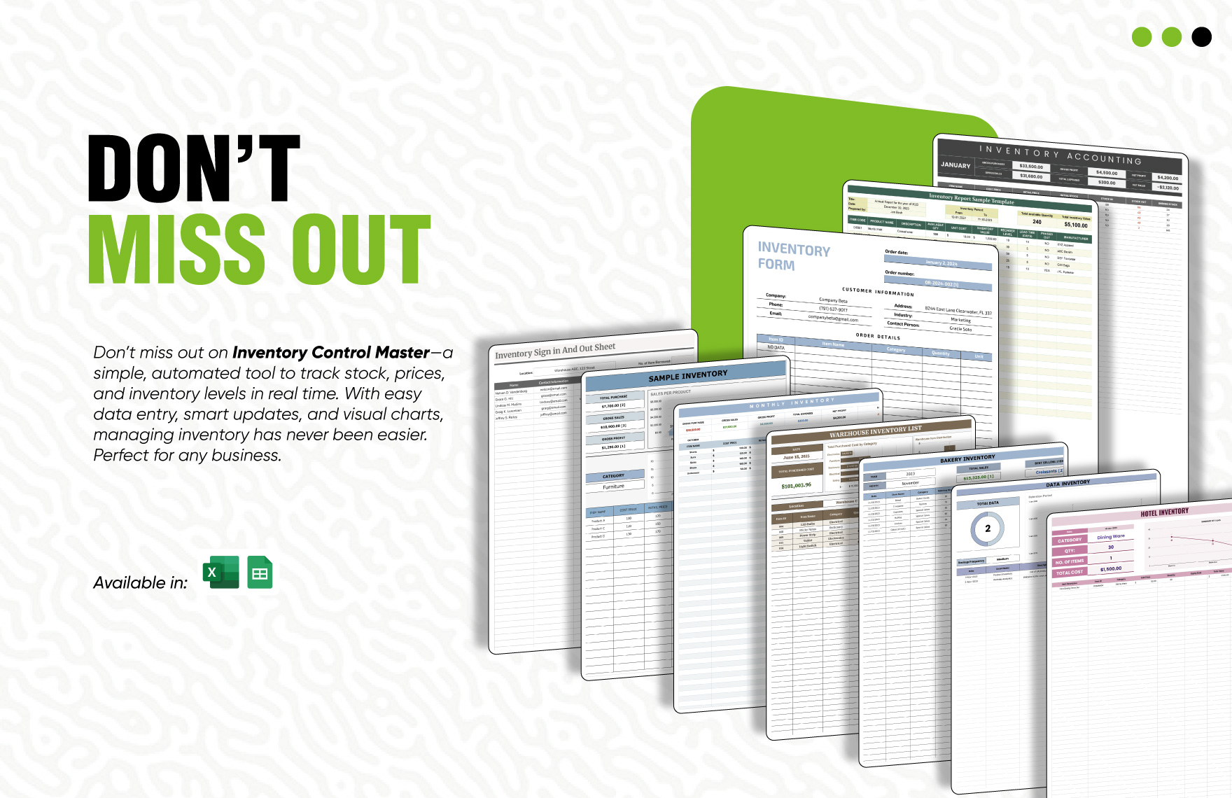 20+ Inventory Control Master Template Bundle