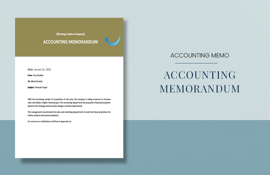 Formal Accounting Memo Template in Word, Google Docs, PDF, Apple Pages