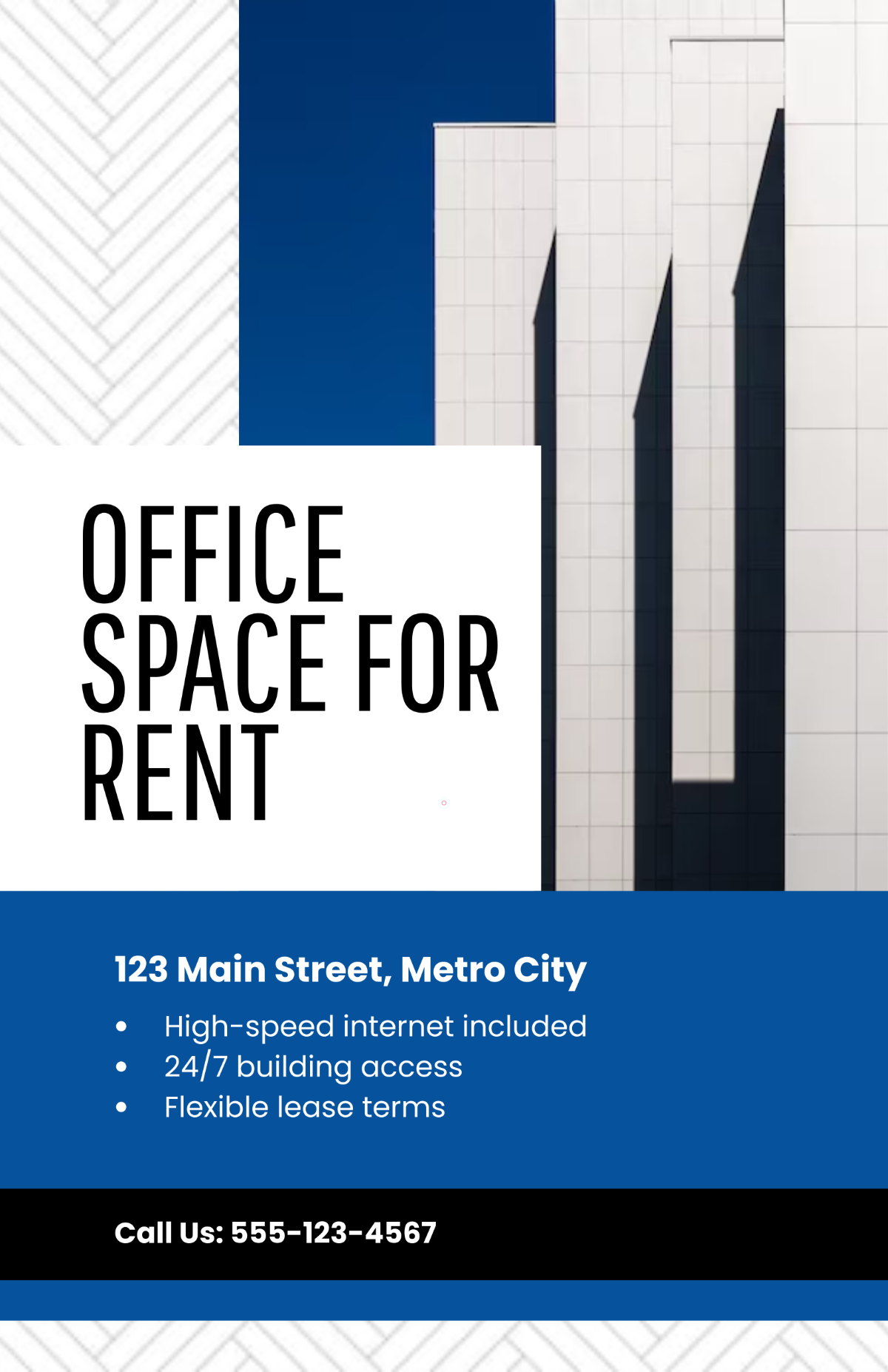 Free Simple Office for Rent Poster Template