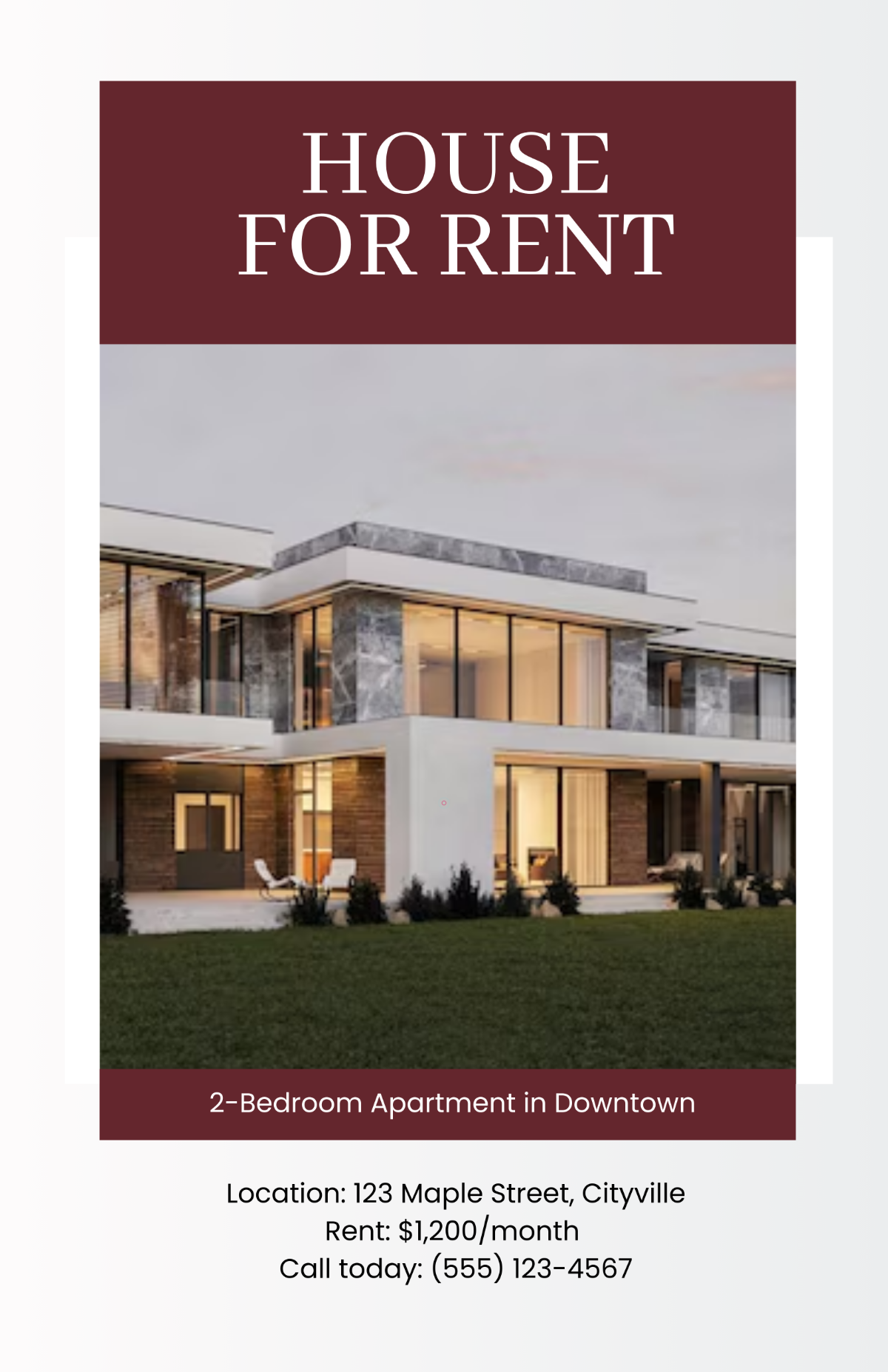 Free Real Estate for Rent Poster Template
