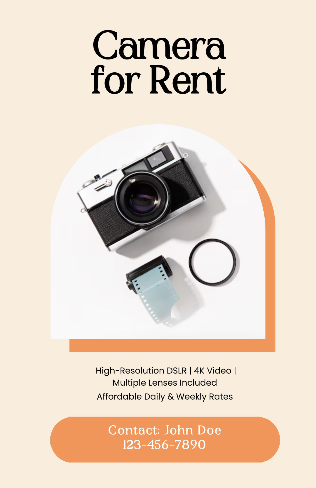 Free Camera for Rent Poster Template