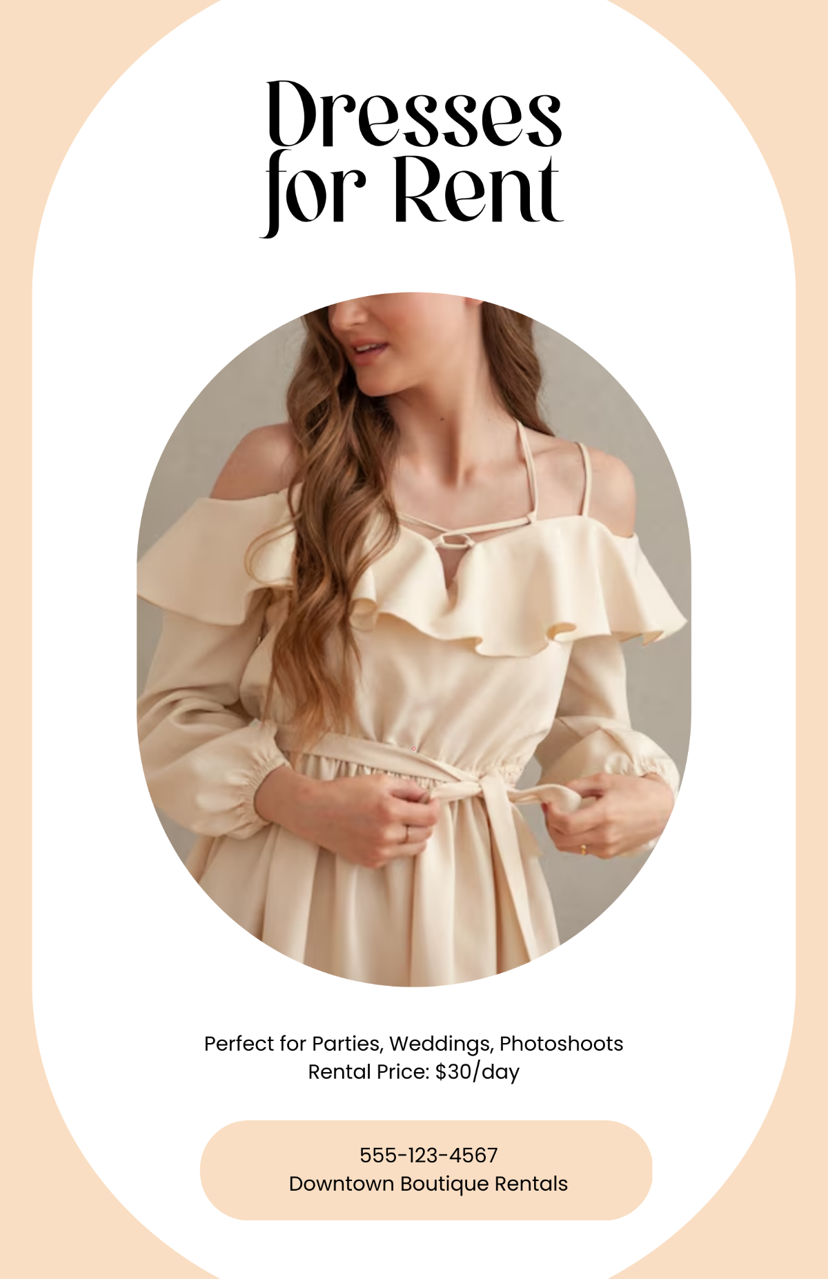 Free Beige Dress for Rent Poster Template