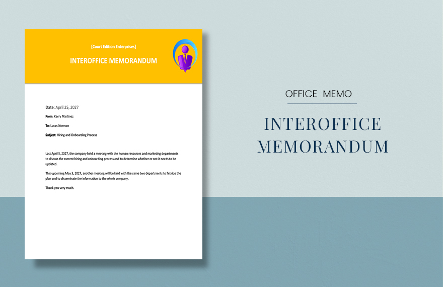 Professional Interoffice Memo Template in Word, Pages, Google Docs - Download | Template.net