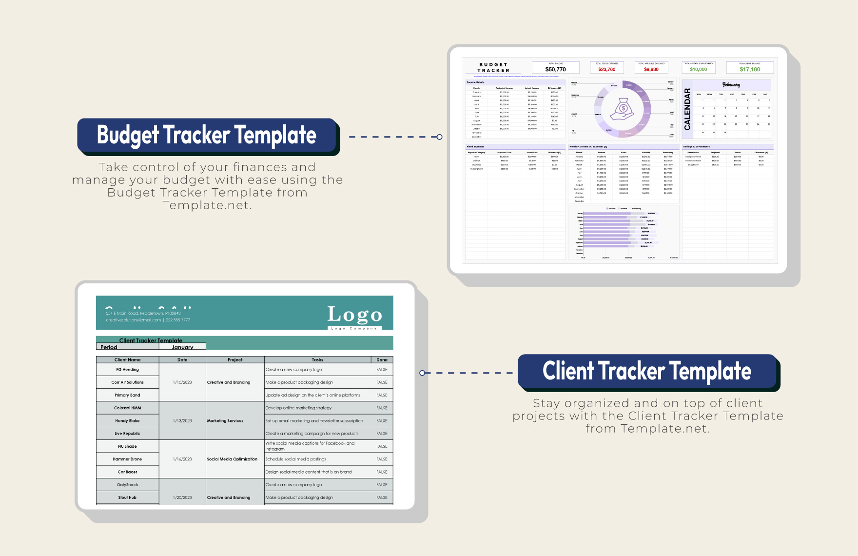 Excel Tracker Suite Template Bundle