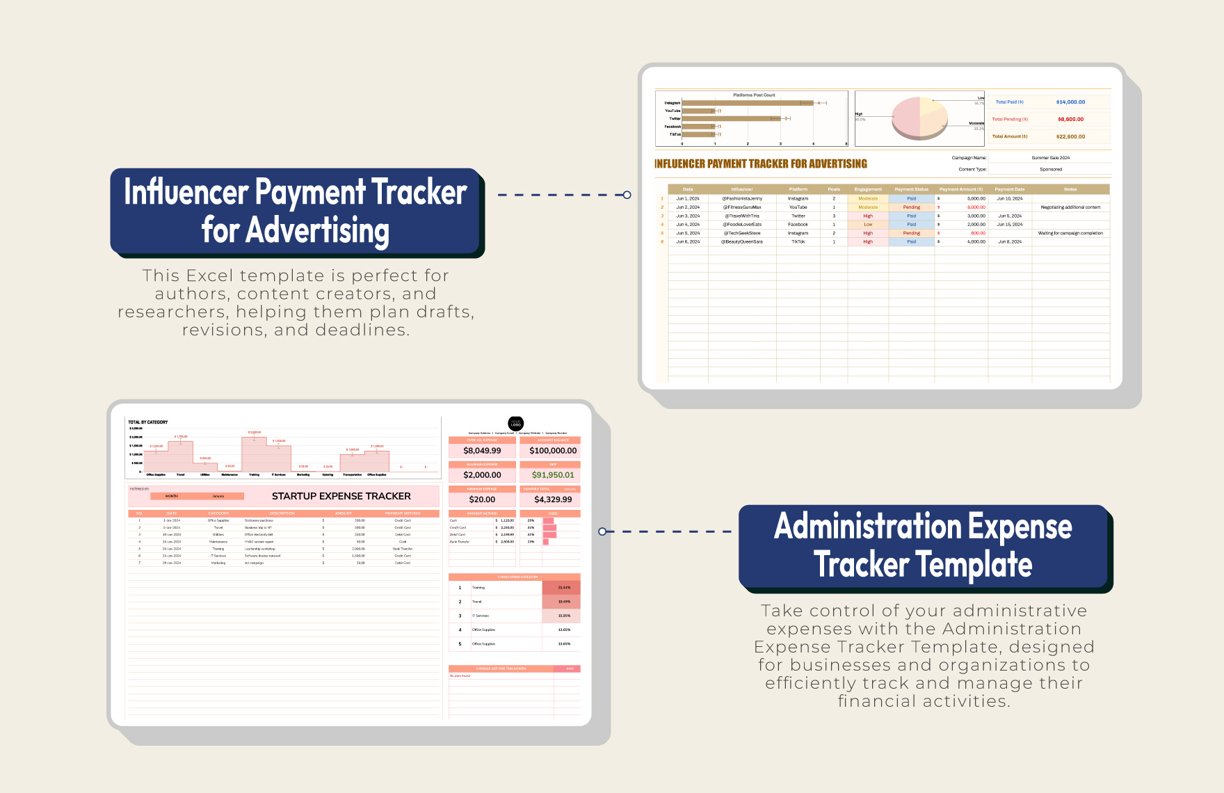 Excel Tracker Suite Template Bundle