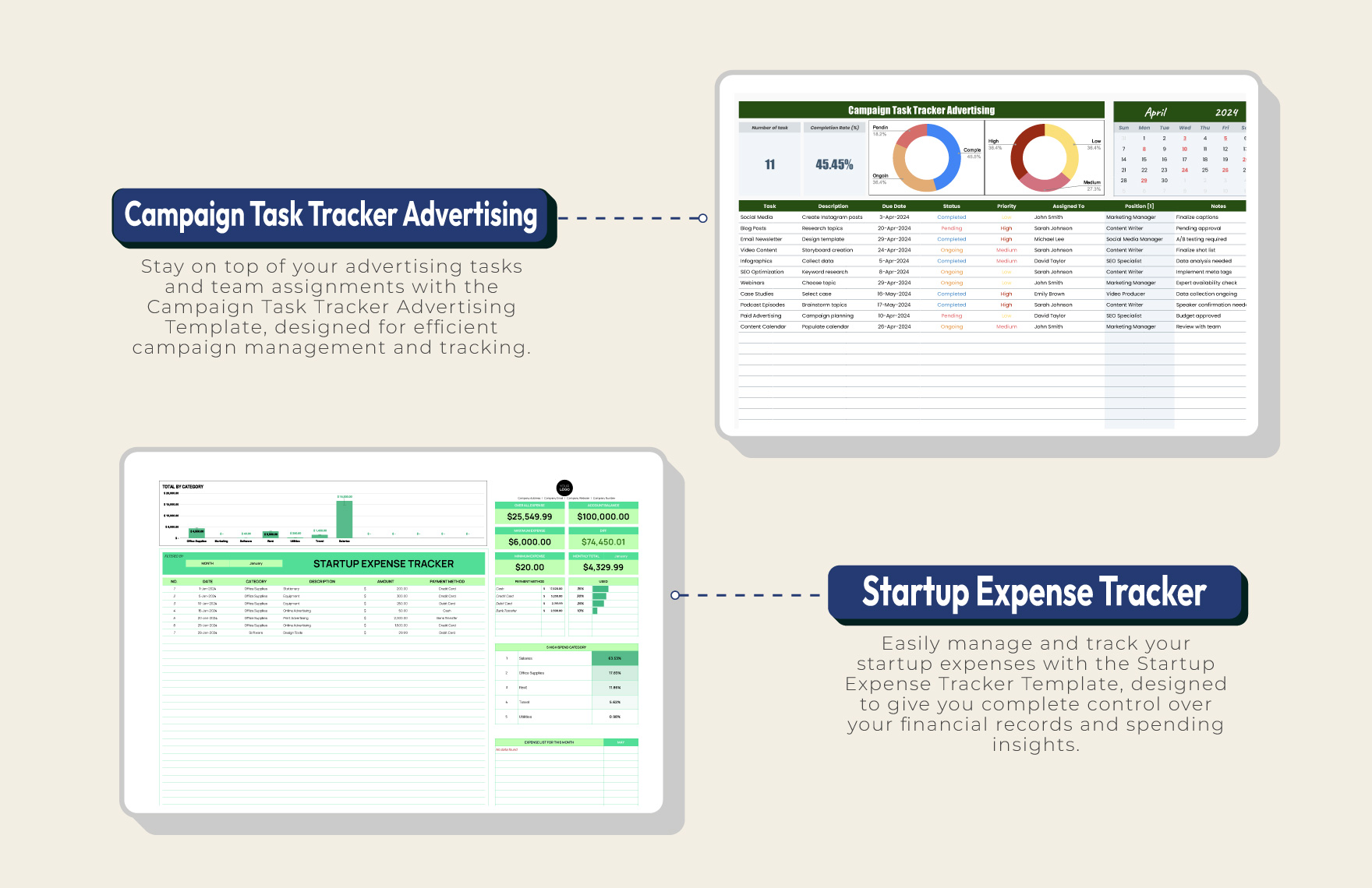 Excel Tracker Suite Template Bundle