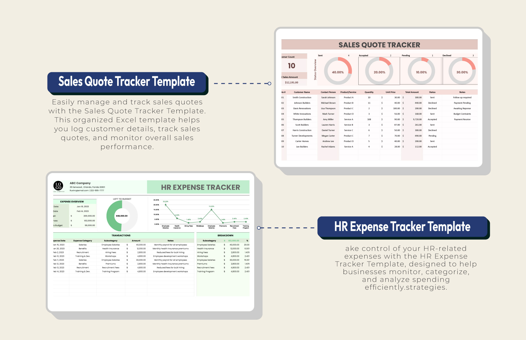 Excel Tracker Suite Template Bundle