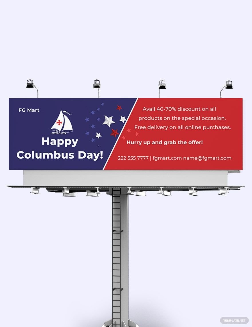Columbus Day Billboard Template