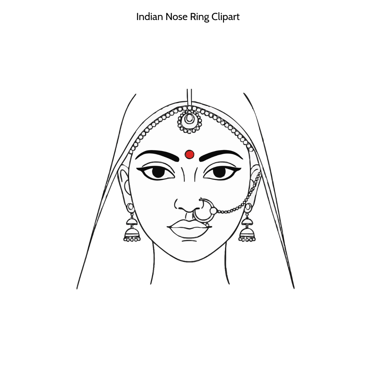 Free Indian Nose Ring Clipart to Edit Online