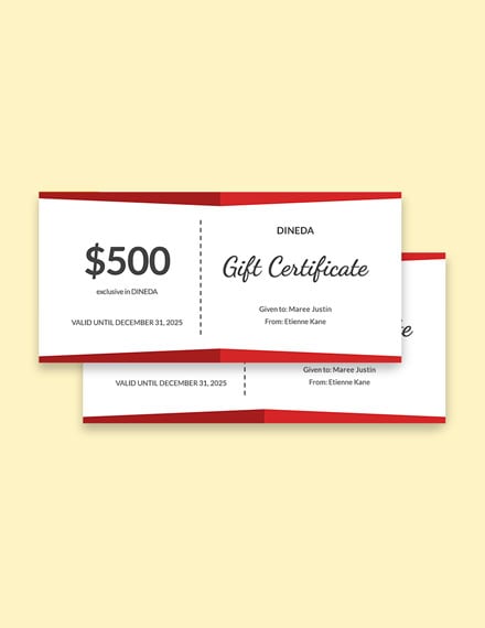 Customizable Restaurant Gift Certificate Template - Word